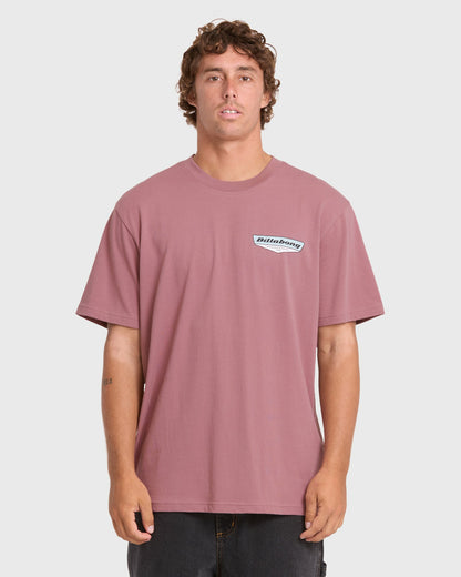 Billabong Men's Snatch Premium Short Sleeve Knit Graphic T-Shirt - Red Dahlia