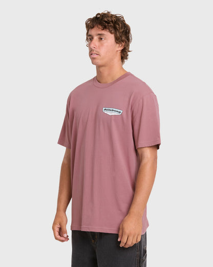 Billabong Men's Snatch Premium Short Sleeve Knit Graphic T-Shirt - Red Dahlia