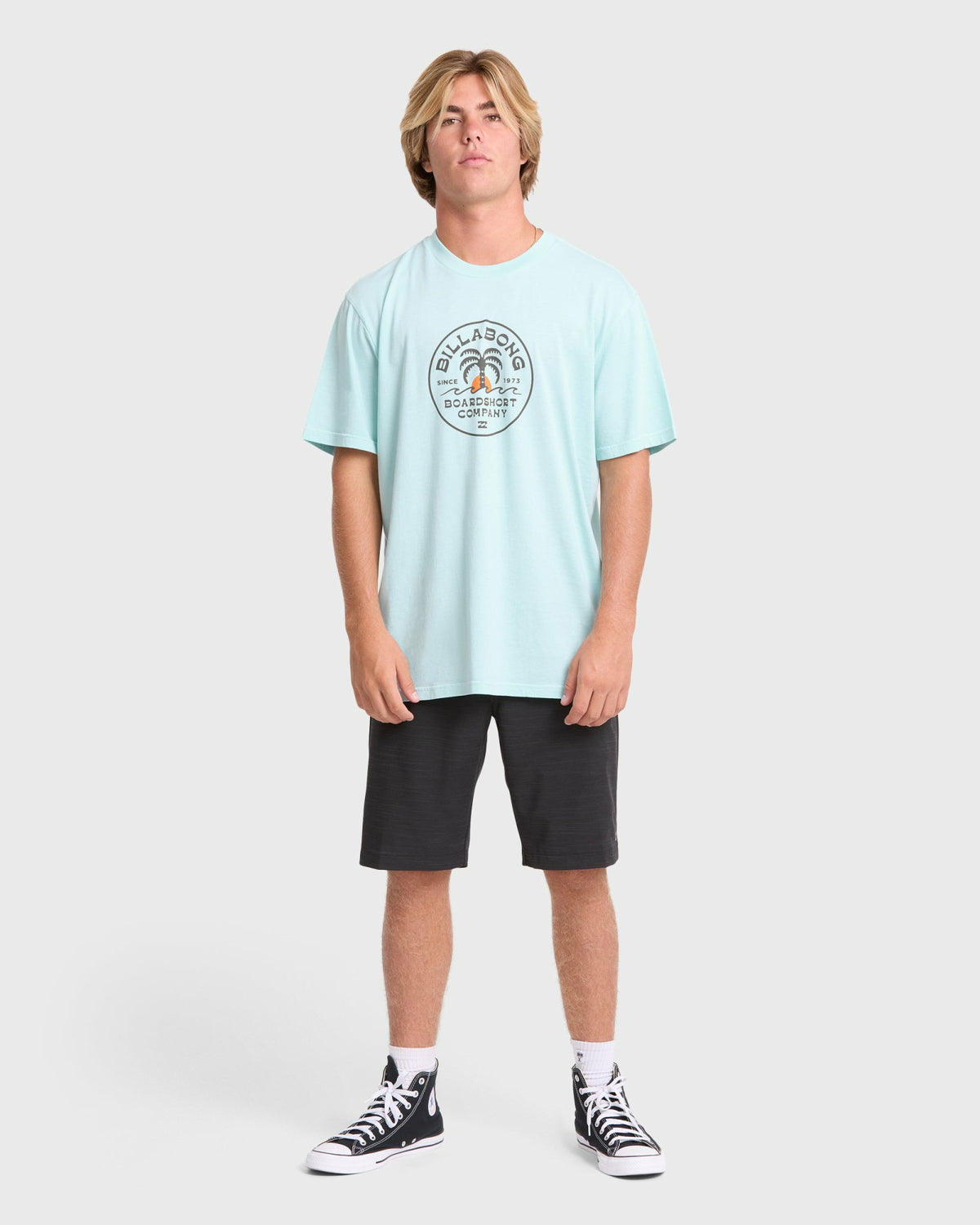 Billabong Men's Frond Premium Short Sleeve Cotton T-Shirt - Coastal Blue