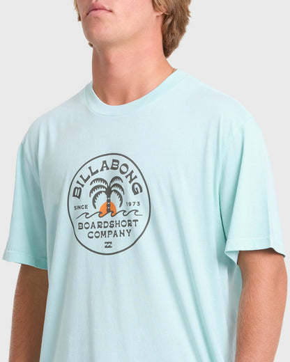 Billabong Men's Frond Premium Short Sleeve Cotton T-Shirt - Coastal Blue