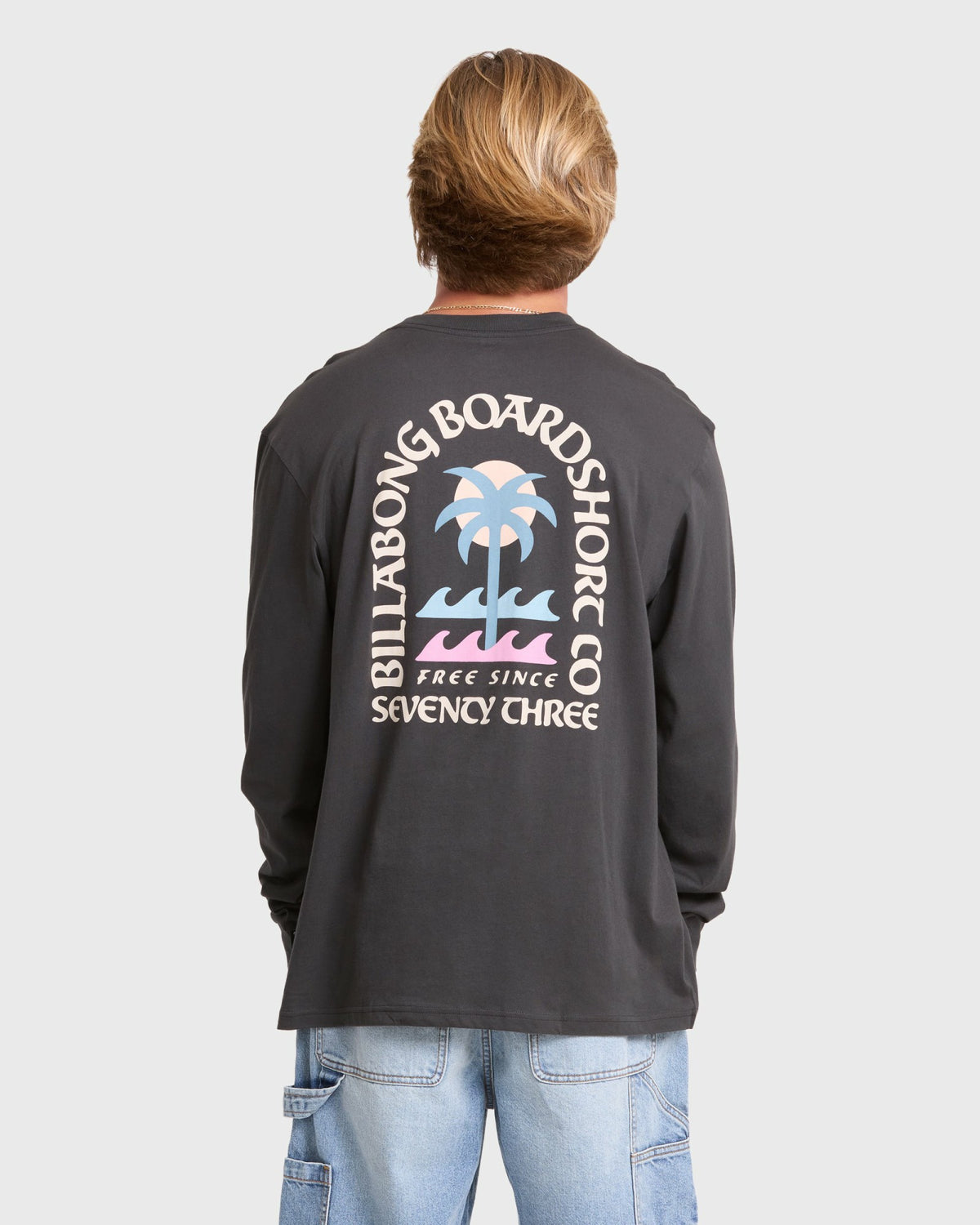 Billabong Men's Portal Premium Long Sleeve Cotton T-Shirt - Raven