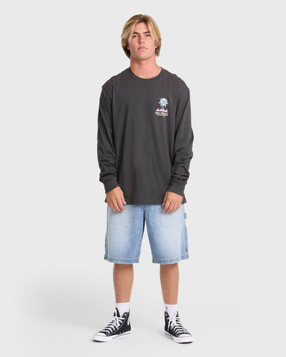 Billabong Men's Portal Premium Long Sleeve Cotton T-Shirt - Raven