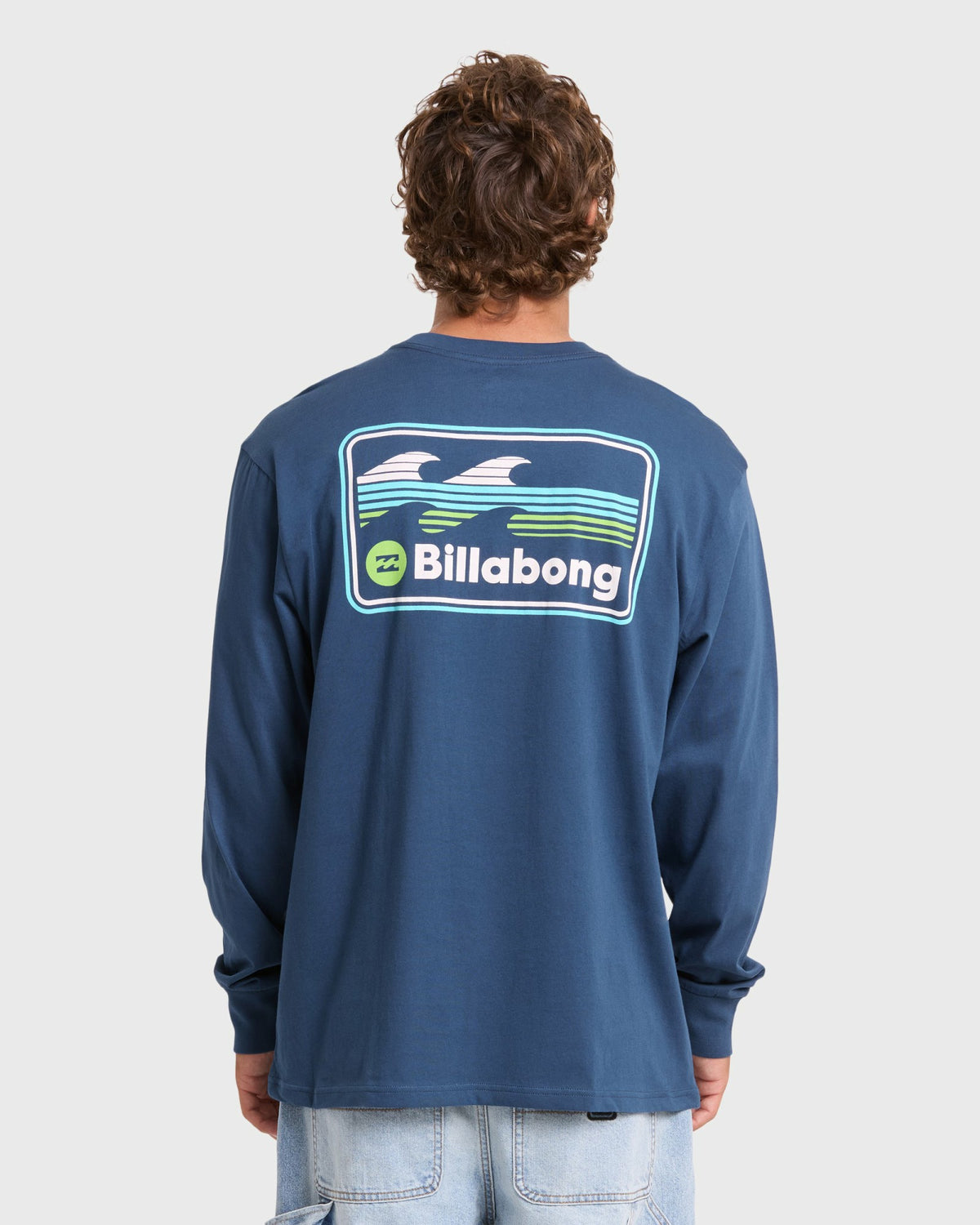Billabong Men's Runner Premium Long Sleeve Cotton T-Shirt - Dark Denim