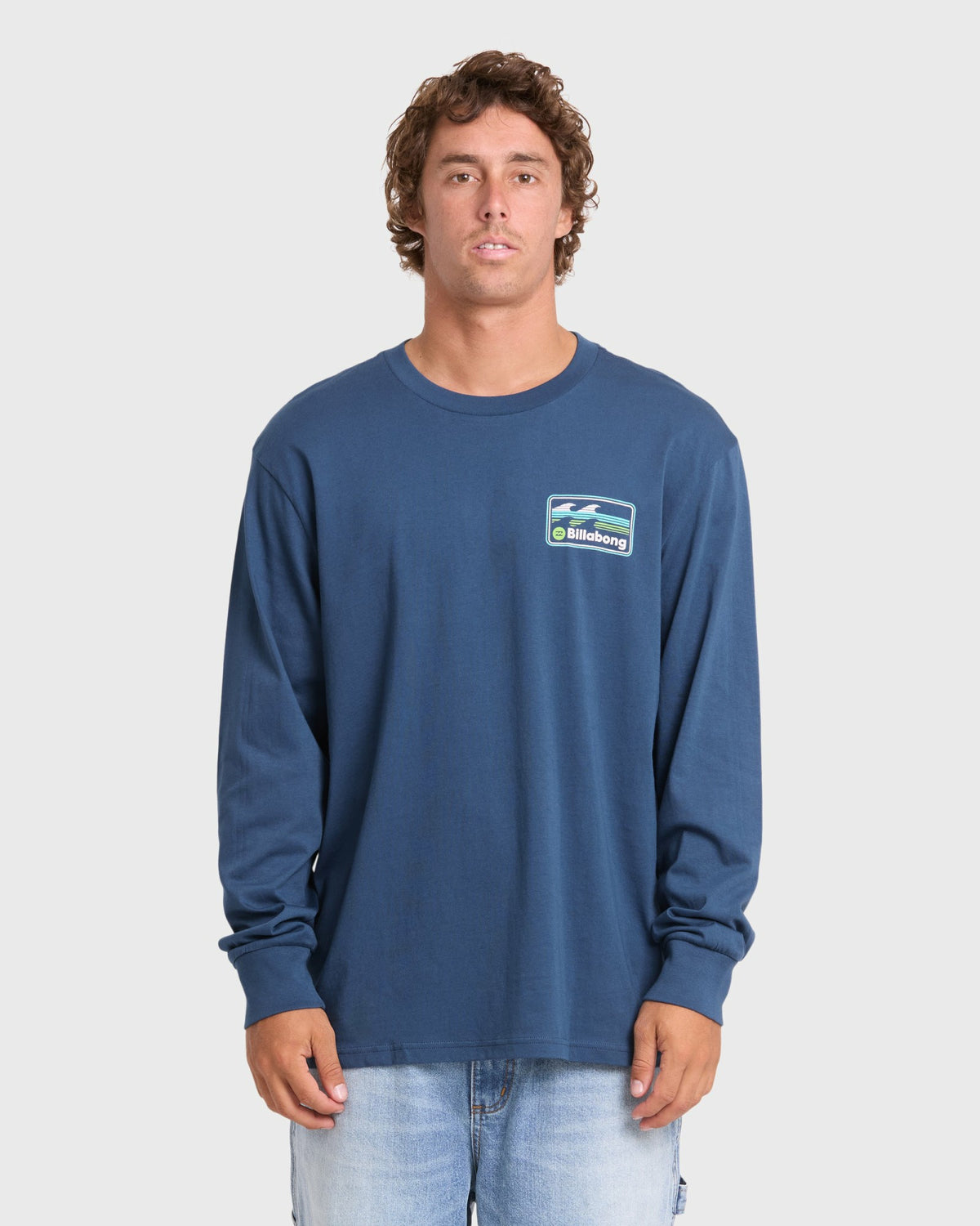 Billabong Men's Runner Premium Long Sleeve Cotton T-Shirt - Dark Denim