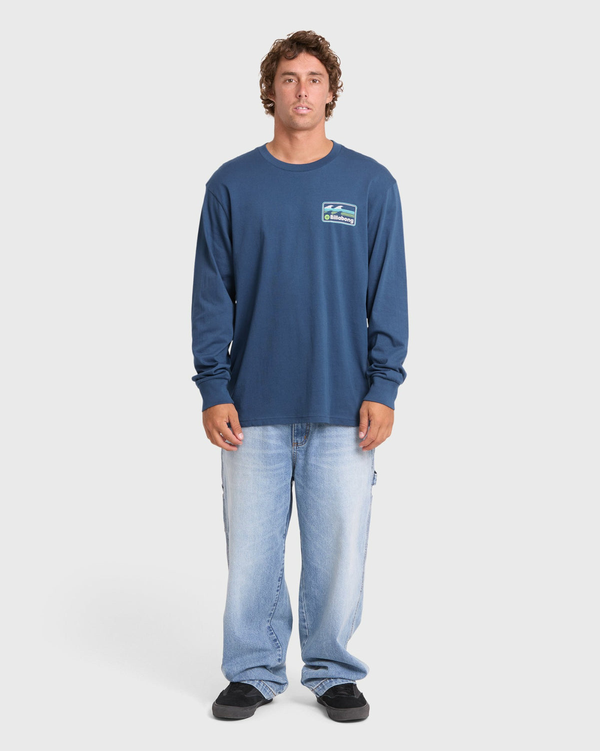 Billabong Men's Runner Premium Long Sleeve Cotton T-Shirt - Dark Denim