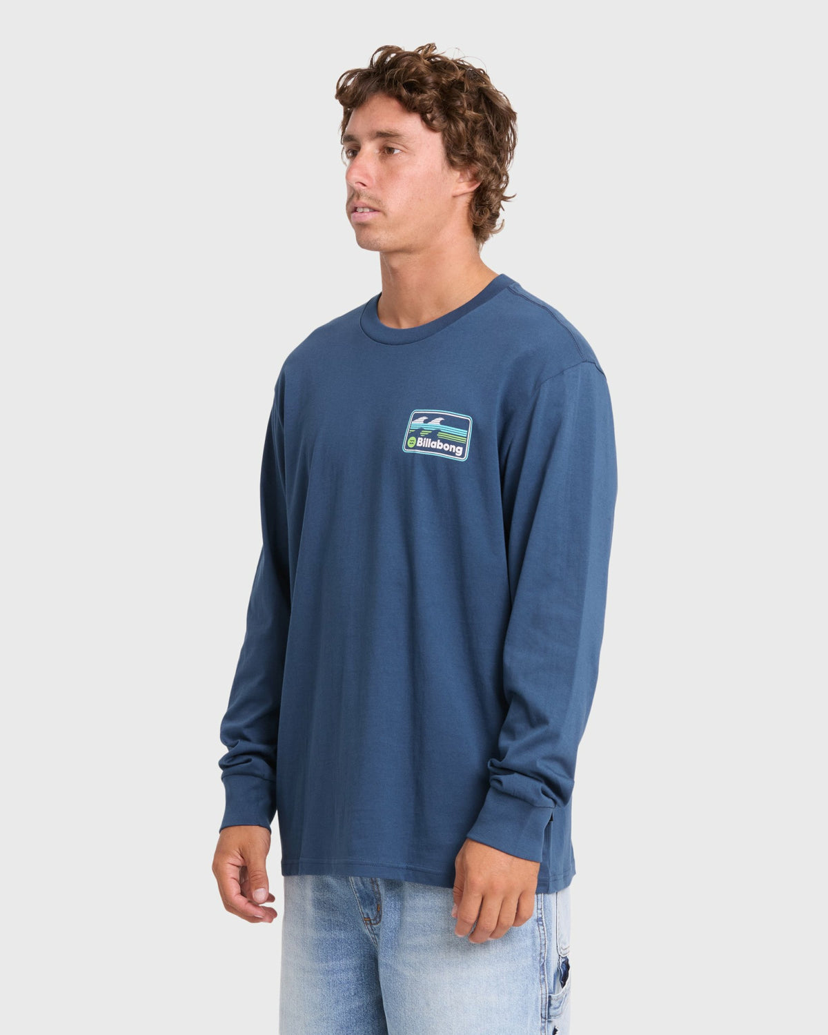Billabong Men's Runner Premium Long Sleeve Cotton T-Shirt - Dark Denim