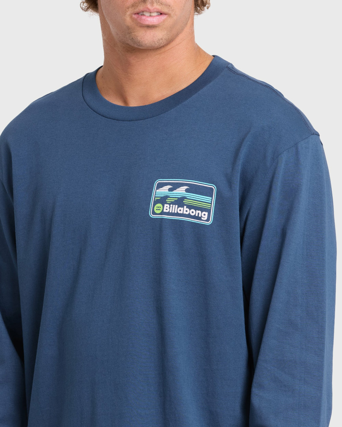 Billabong Men's Runner Premium Long Sleeve Cotton T-Shirt - Dark Denim