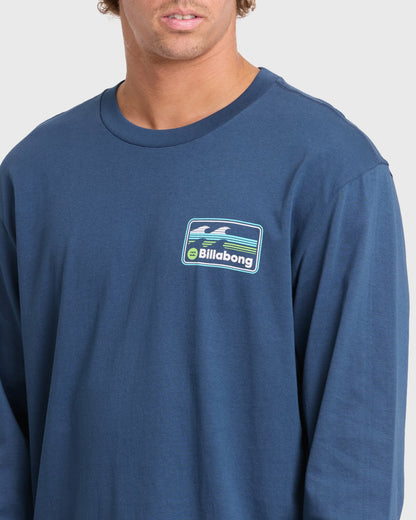 Billabong Men's Runner Premium Long Sleeve Cotton T-Shirt - Dark Denim