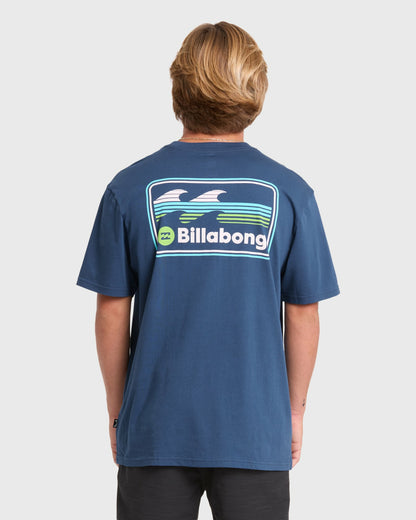 Billabong Men's Runner Premium Short Sleeve Cotton T-Shirt - Dark Denim