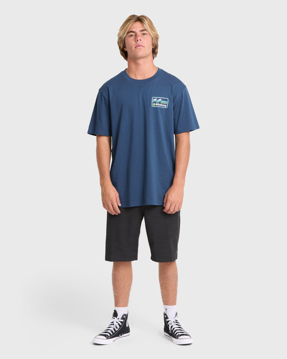 Billabong Men's Runner Premium Short Sleeve Cotton T-Shirt - Dark Denim