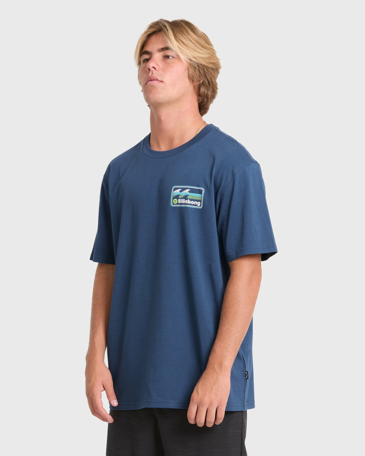 Billabong Men's Runner Premium Short Sleeve Cotton T-Shirt - Dark Denim