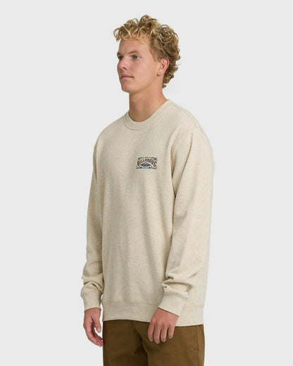 Billabong Men's Short Sands Crewneck Sweatshirt - Oatmeal Heather.