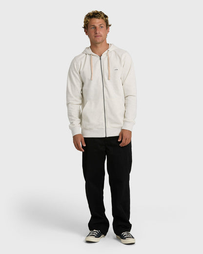 Billabong Men's All Day Zip Front Hoodie - Oatmeal Heather.