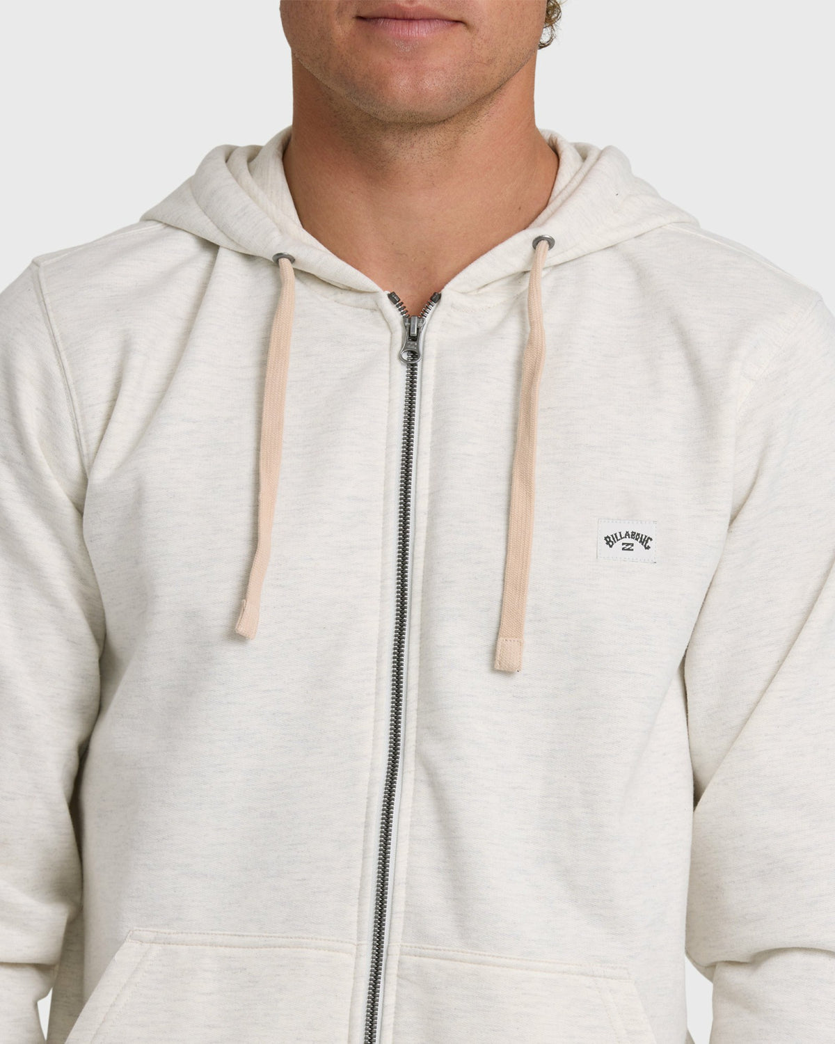 Billabong Men's All Day Zip Front Hoodie - Oatmeal Heather.