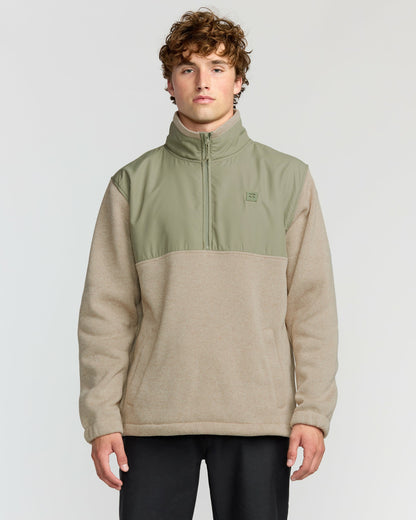 Billabong Men's Boundary Blocked Mockneck Sweatshirt - Sand