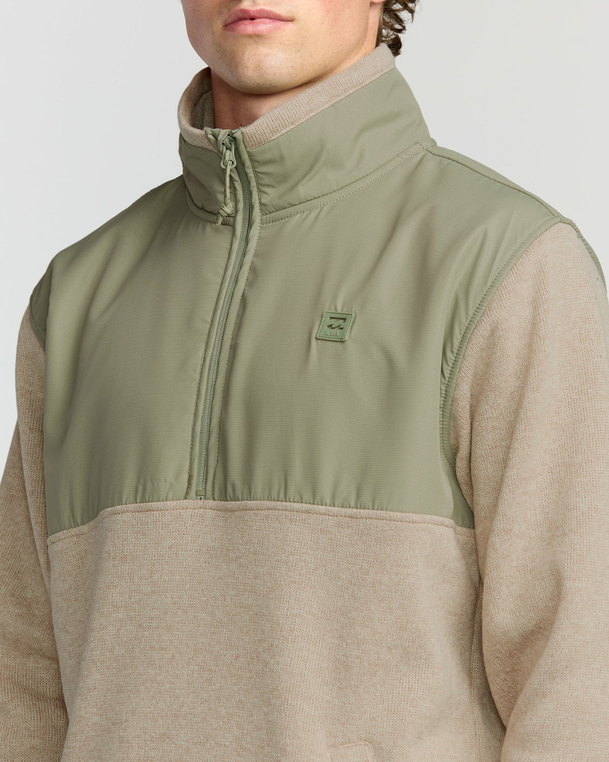 Billabong Men's Boundary Blocked Mockneck Sweatshirt - Sand