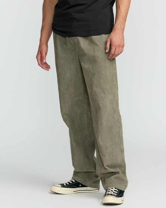 Billabong Men's Larry Elastic Waist Corduroy Pants - Green Ash