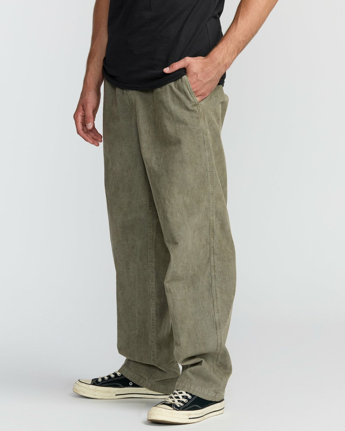 Billabong Men's Larry Elastic Waist Corduroy Pants - Green Ash