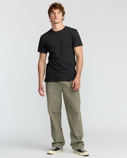 Billabong Men's Larry Elastic Waist Corduroy Pants - Green Ash