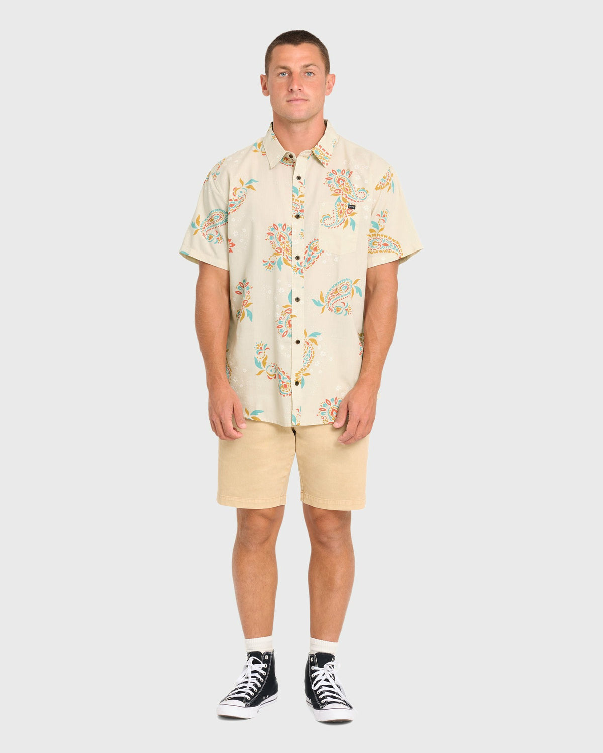 Billabong Men's Sundays Short Sleeve Woven Shirt - Oatmeal