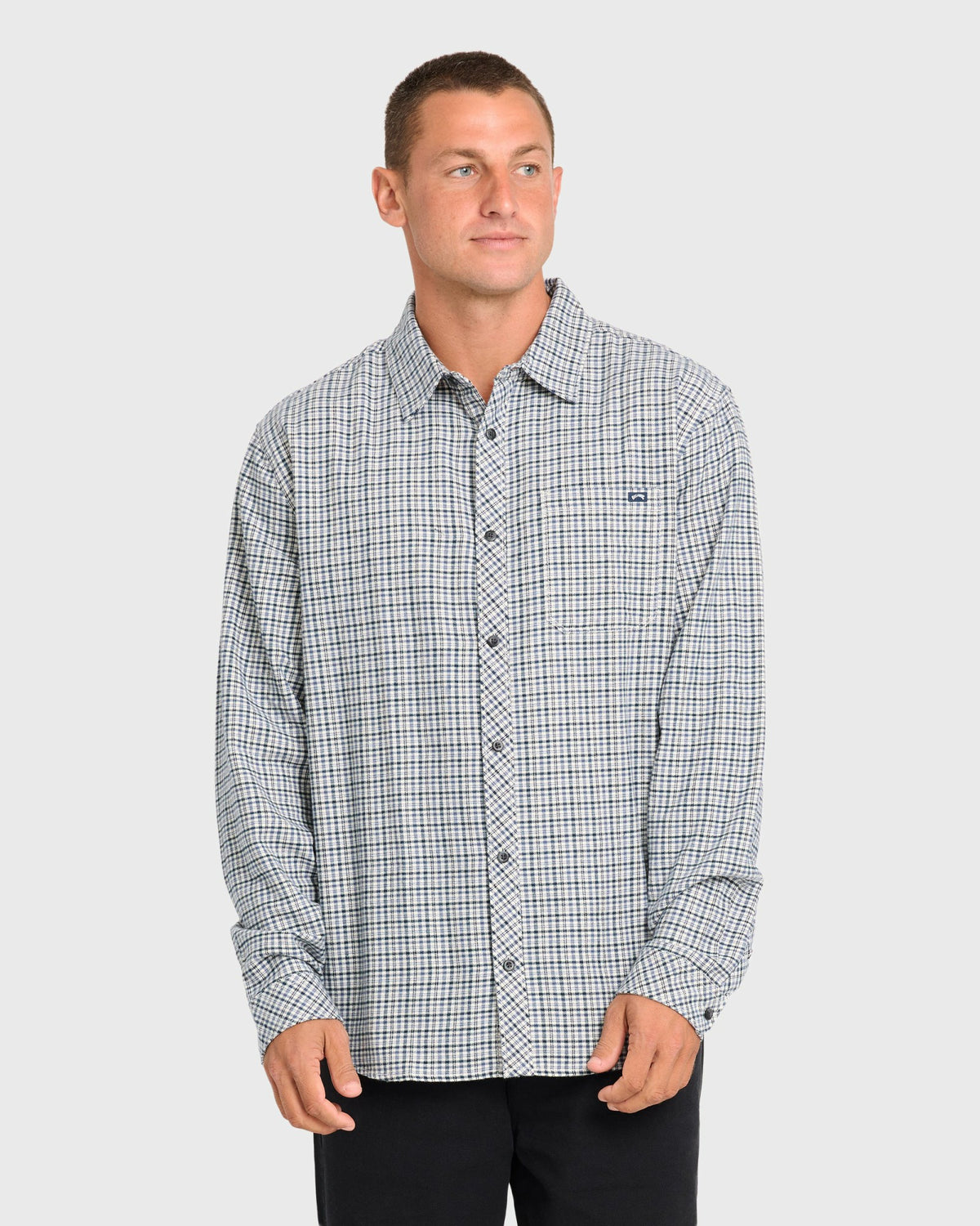 Billabong Men's Coastline Long Sleeve Flannel Shirt - Off White