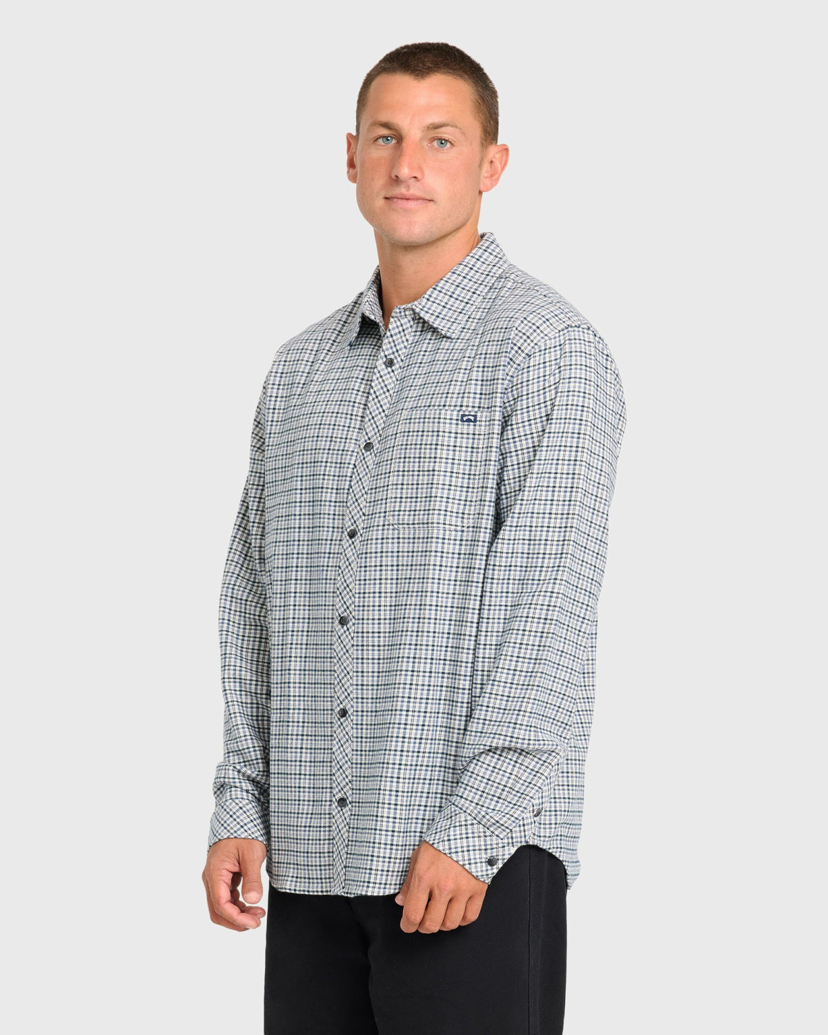 Billabong Men's Coastline Long Sleeve Flannel Shirt - Off White