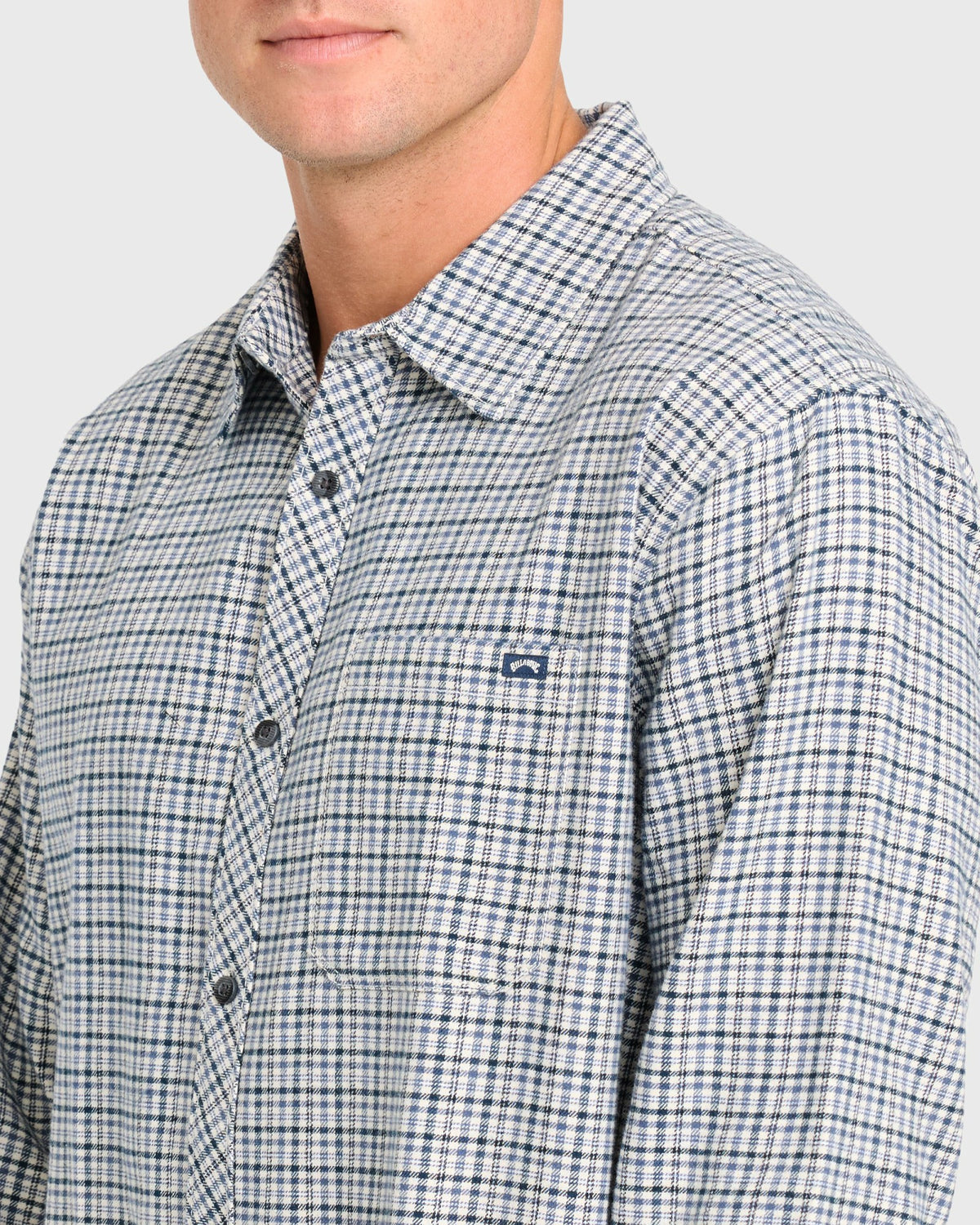 Billabong Men's Coastline Long Sleeve Flannel Shirt - Off White