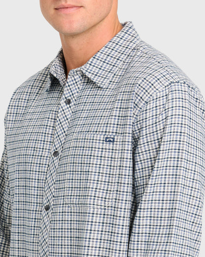 Billabong Men's Coastline Long Sleeve Flannel Shirt - Off White