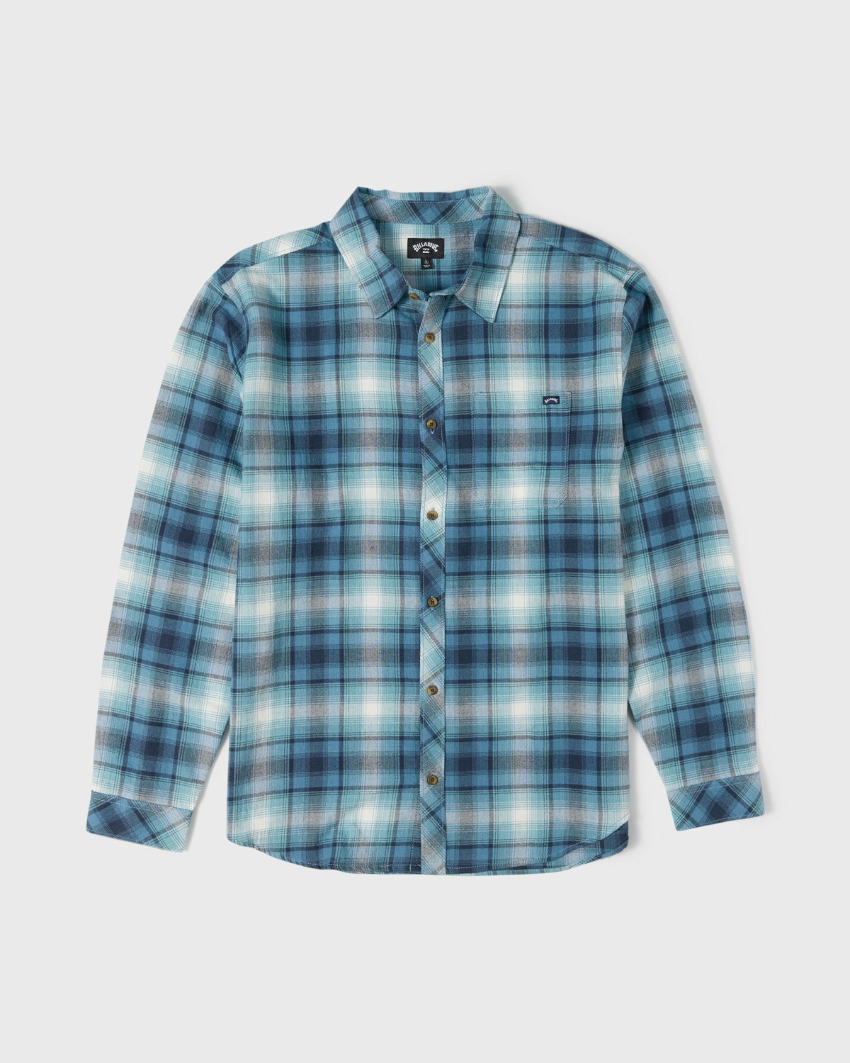 Billabong Men's Coastline Long Sleeve Flannel Shirt - China Blue