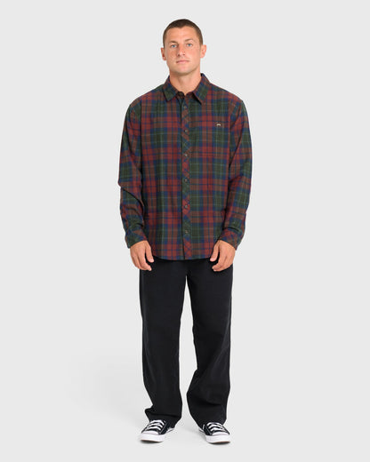 Billabong Men's Coastline Long Sleeve Flannel Shirt - Tortoise Shell
