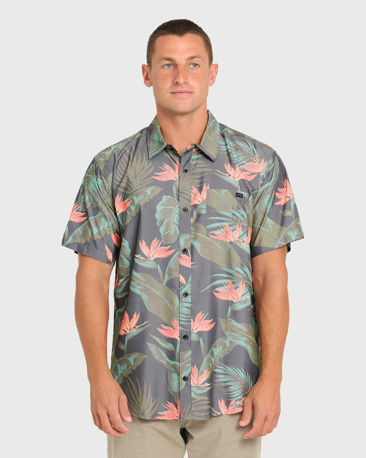 Billabong Men's Sundays Lounge Short Sleeve Woven Shirt - Phantom
