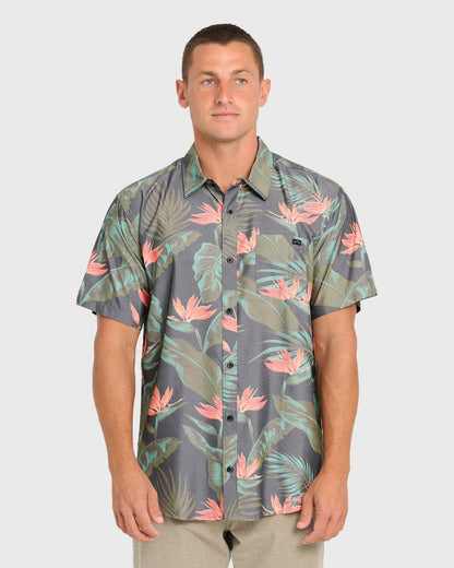 Billabong Men's Sundays Lounge Short Sleeve Woven Shirt - Phantom
