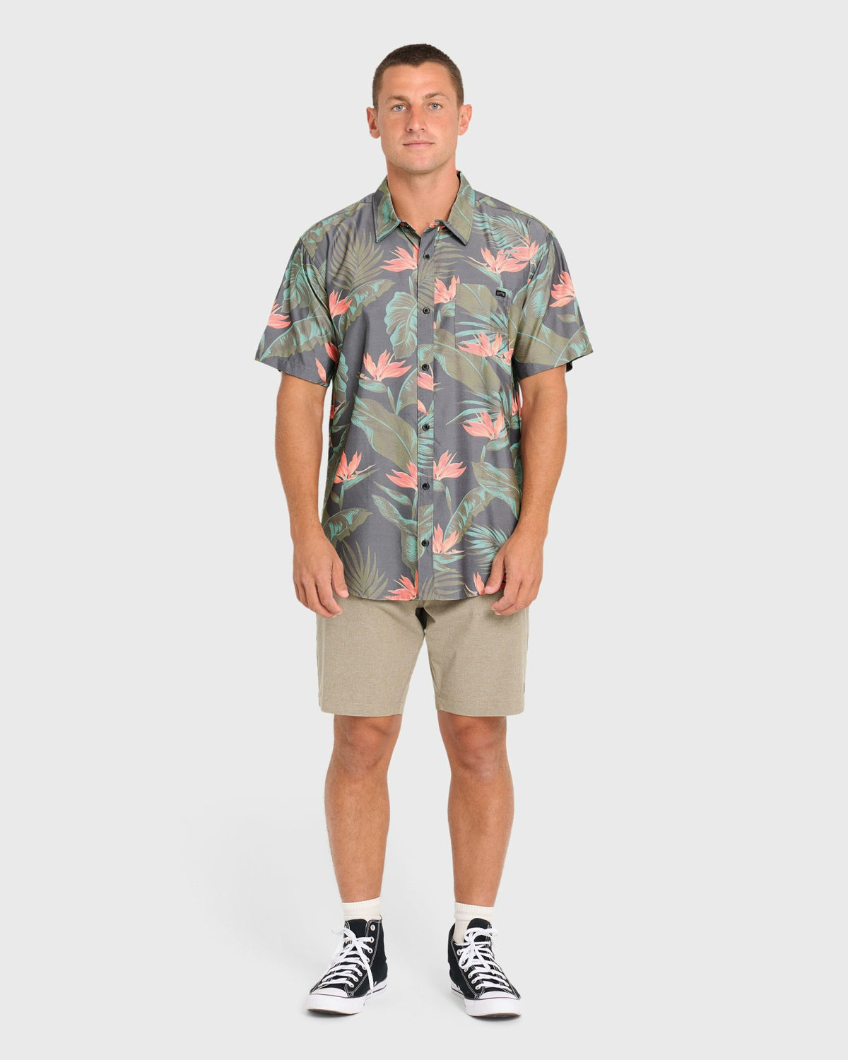 Billabong Men's Sundays Lounge Short Sleeve Woven Shirt - Phantom