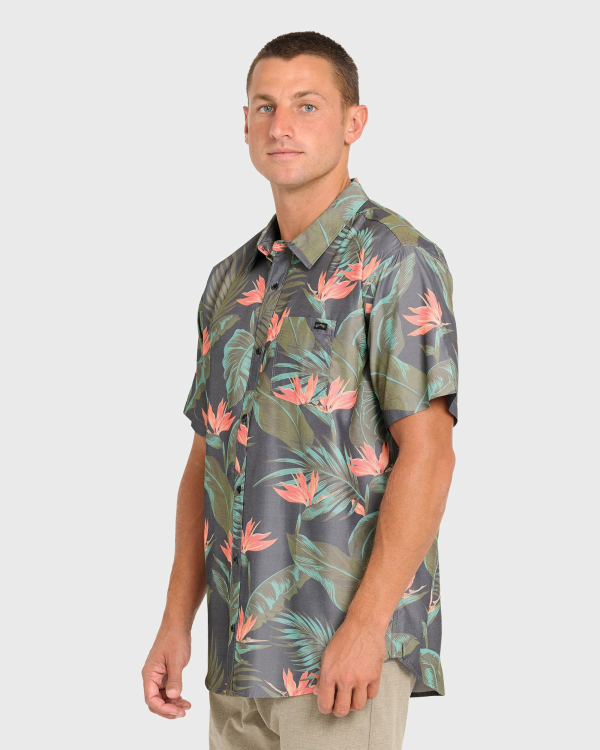 Billabong Men's Sundays Lounge Short Sleeve Woven Shirt - Phantom