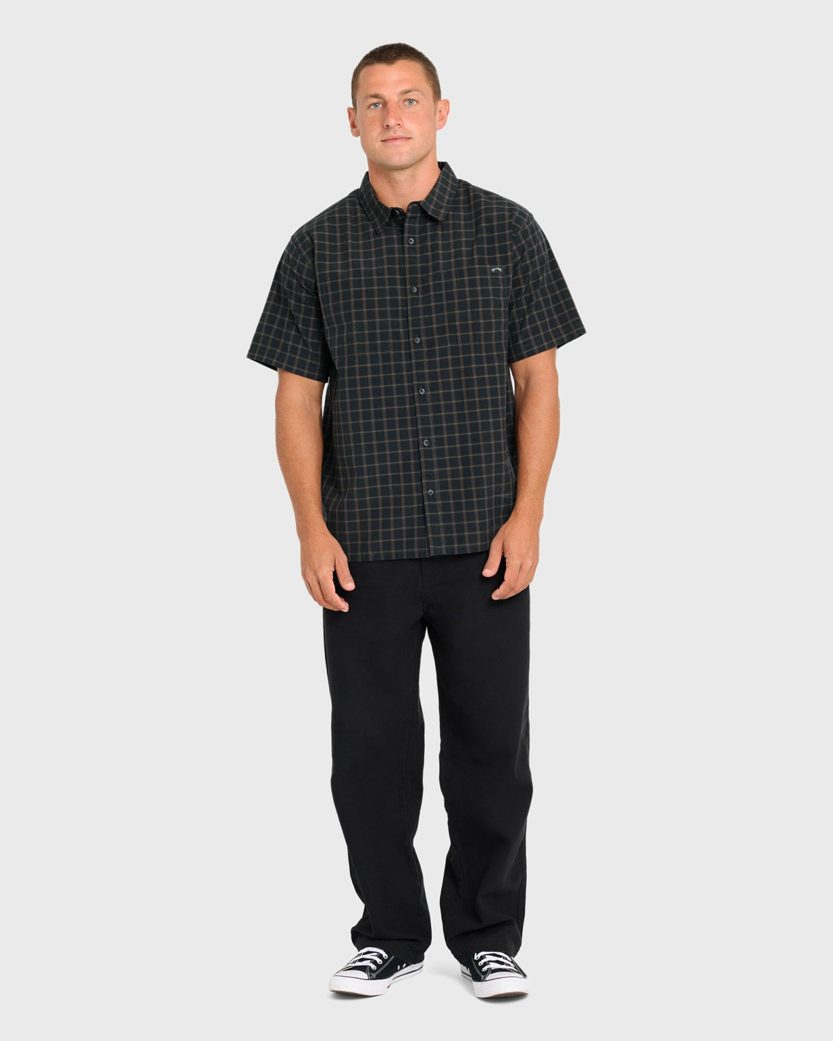 Billabong Men's Vista Short Sleeve Woven Shirt - Phantom