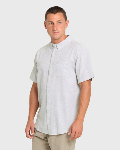 Billabong Men's All Day Short Sleeve Woven Shirt - Alloy
