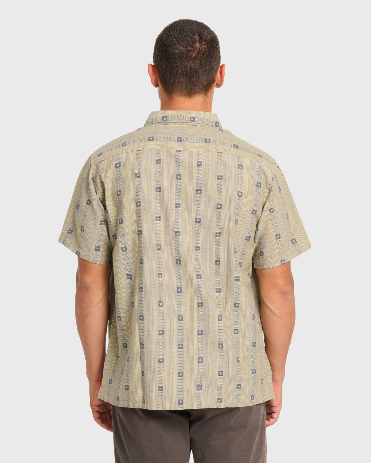 Billabong Men's Sundays Jacquard Short Sleeve Woven Shirt - Pale Khaki