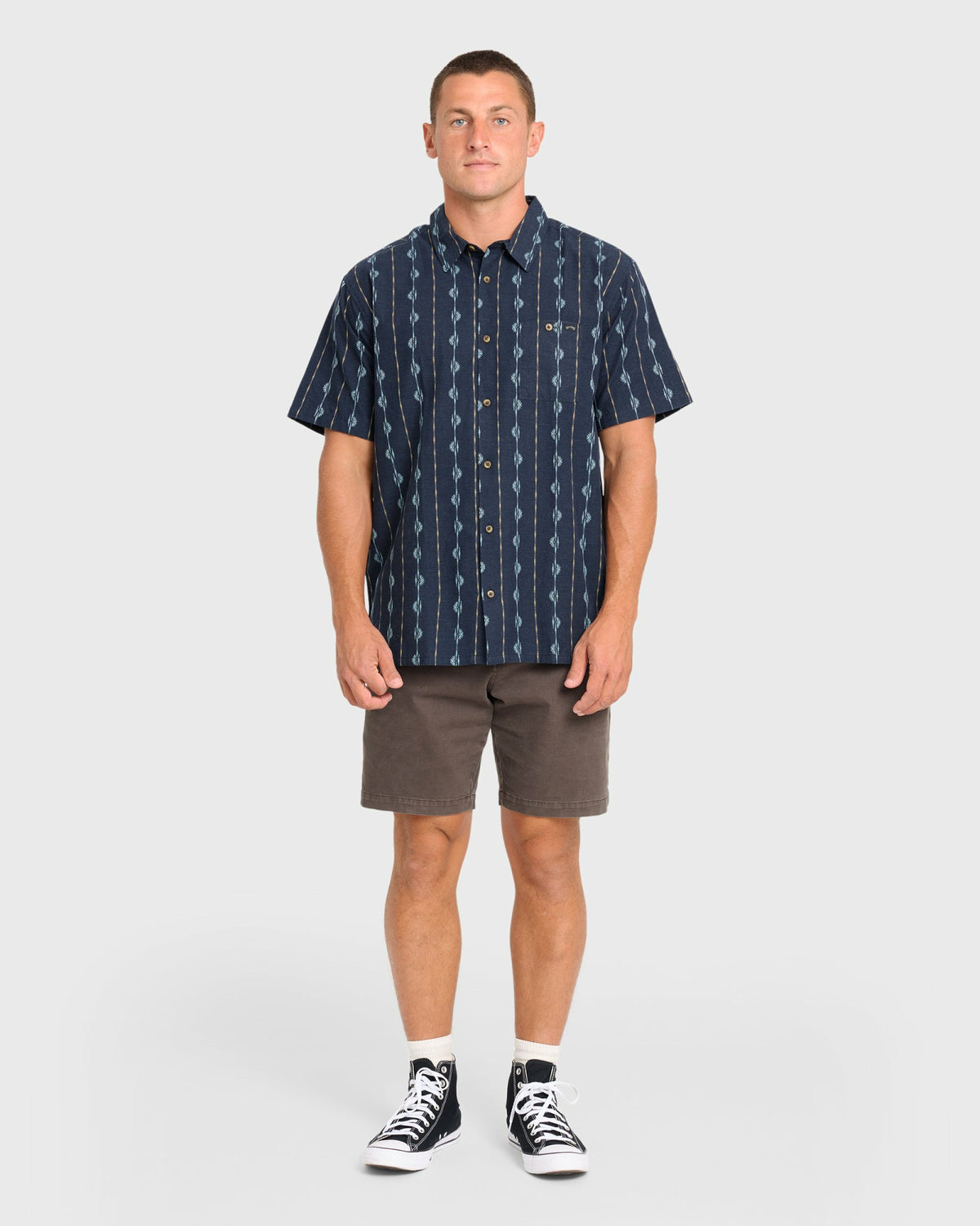 Billabong Men's Sundays Jacquard Short Sleeve Woven Shirt - Real Teal