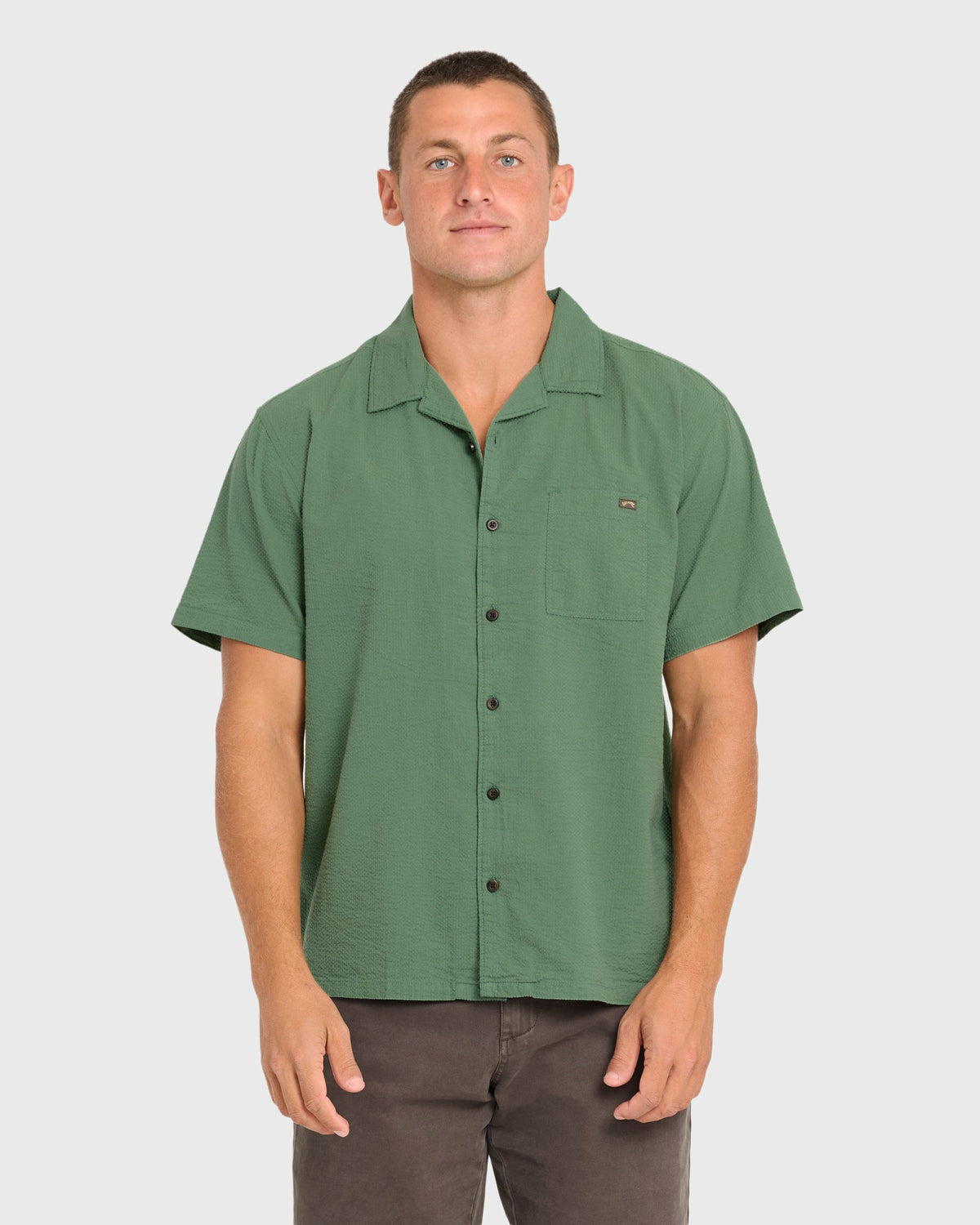 Billabong Men's Victoria Vacay Short Sleeve Woven Shirt - Sea Spray
