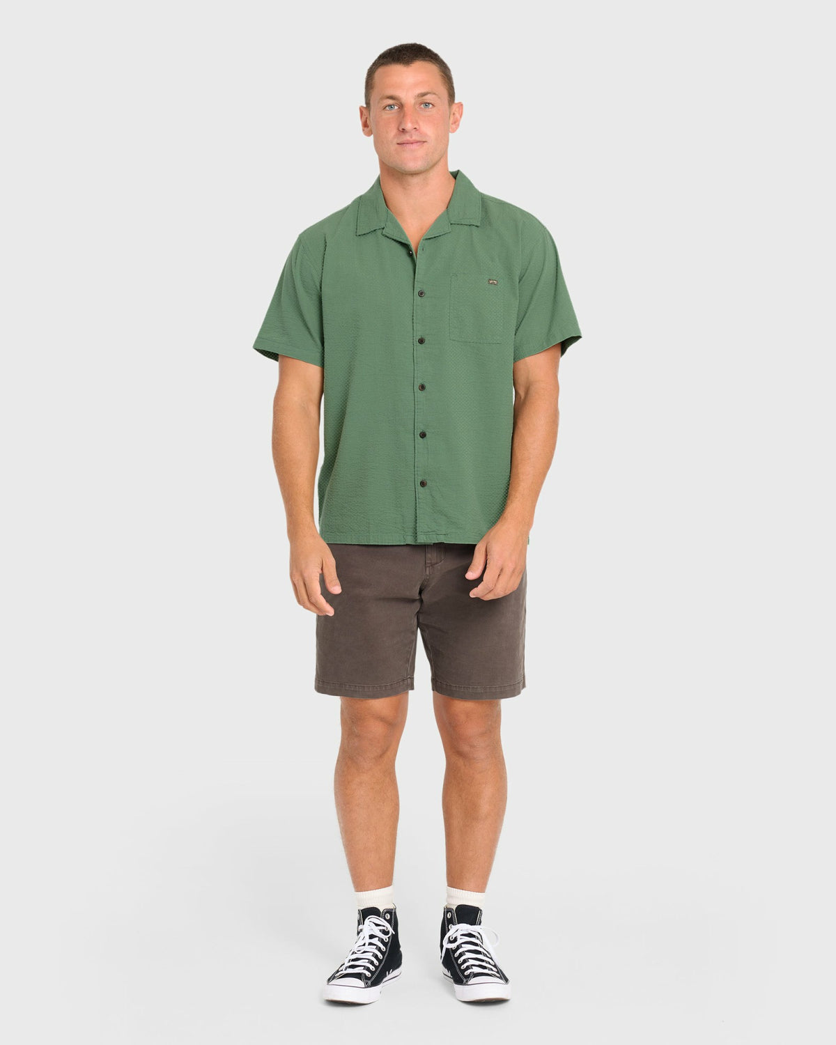 Billabong Men's Victoria Vacay Short Sleeve Woven Shirt - Sea Spray