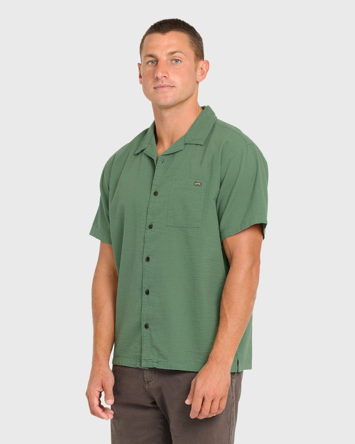 Billabong Men's Victoria Vacay Short Sleeve Woven Shirt - Sea Spray