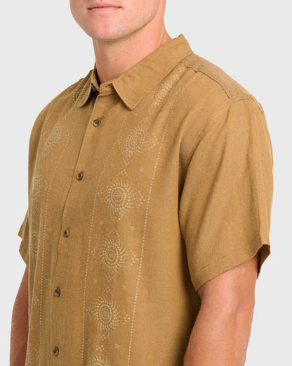 Billabong Men's Cordoba Short Sleeve Cotton Shirt - Rubber