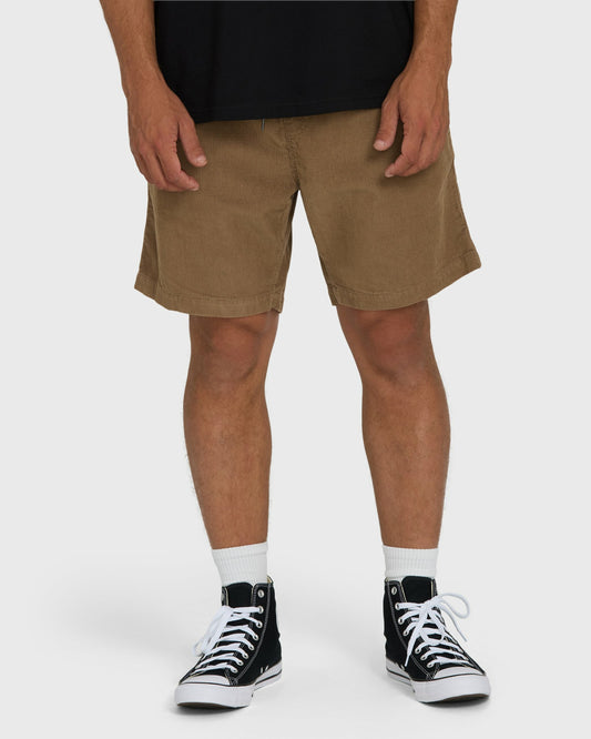 Billabong Men's Larry Layback 17\" Corduroy Shorts - Vintage Khaki