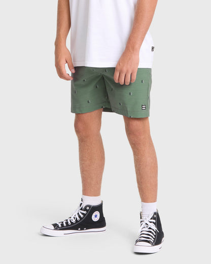 Billabong Men's Crossfire Submersible 17\" Amphibian Hybrid Shorts - Laurel Wreath