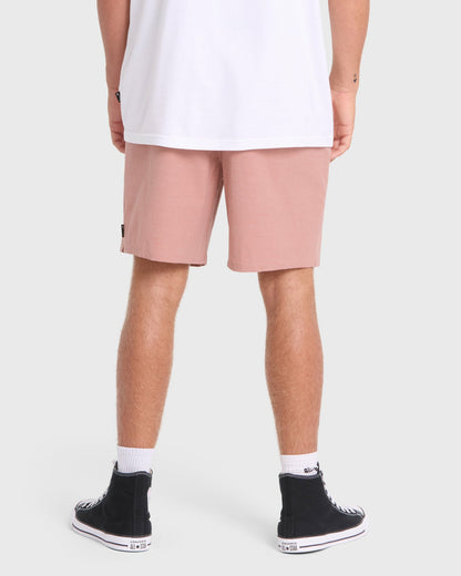 Billabong Men's Crossfire Elastic Wave Washed 18\" Amphibian Hybrid Shorts - Ash Rose