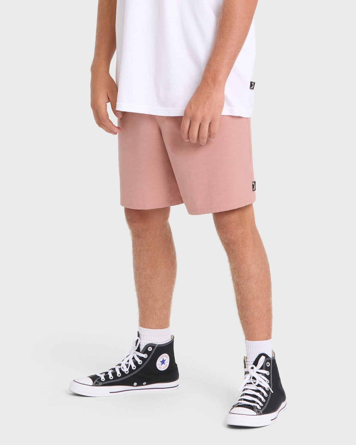 Billabong Men's Crossfire Elastic Wave Washed 18\" Amphibian Hybrid Shorts - Ash Rose