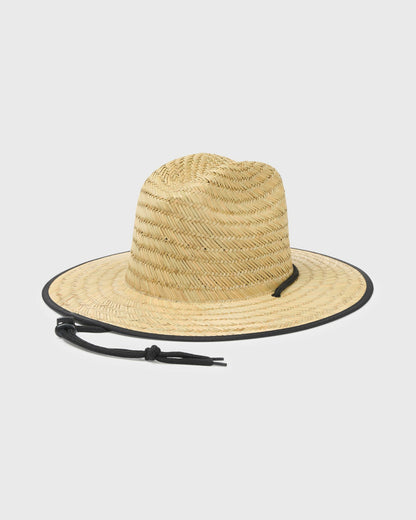 Billabong Men's Tides Print Straw Lifeguard Hat - Jet Black
