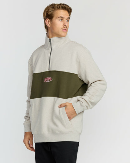 Billabong Men's Bad Dog 3\/4 Zip Mockneck Sweatshirt - Sand Htr
