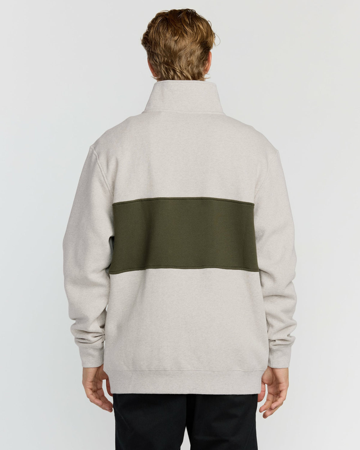 Billabong Men's Bad Dog 3\/4 Zip Mockneck Sweatshirt - Sand Htr