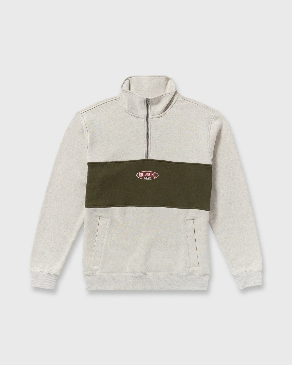 Billabong Men's Bad Dog 3\/4 Zip Mockneck Sweatshirt - Sand Htr